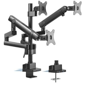 Brateck LDT20-C036UP Triple Monitor Aluminum Slim Pole Held Mechanical