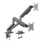 Brateck LDT63-C024-B Dual Monitor Economical Spring-Assisted Monitor Arm Fit