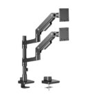 Brateck LDT81-C024P-B Noteworthy Pole-Mounted Heavy-Duty Gas Spring Dual Monitor
