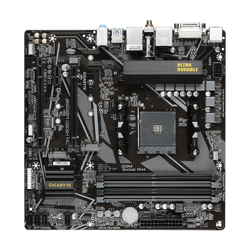 MBG-B550MDS3HAC-R2.jpg Gigabyte B550M DS3H AC R2 1.0 B550M DS3H AC AM4 Ryzen mATX Motherboard
