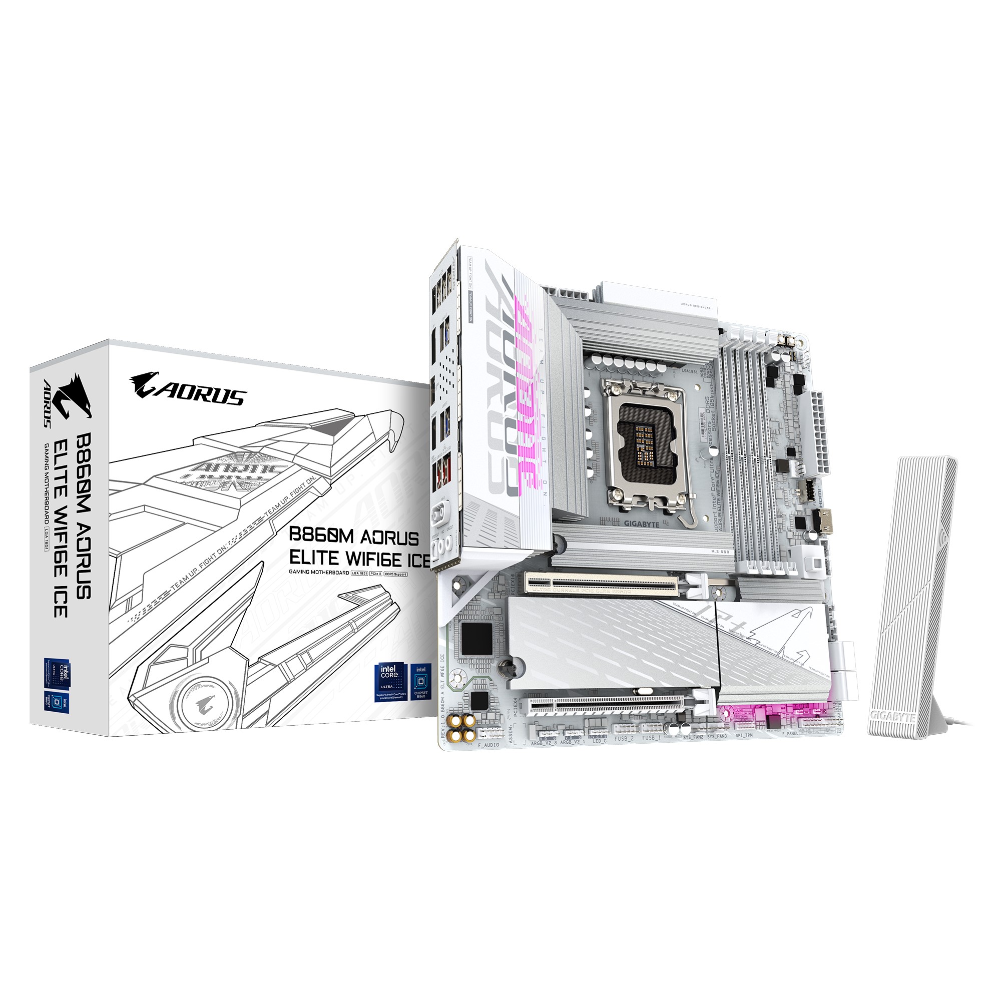 MBG-B860MAELTWF6EICE.jpg Gigabyte B860M A ELT WF6E ICE M/B 1.0