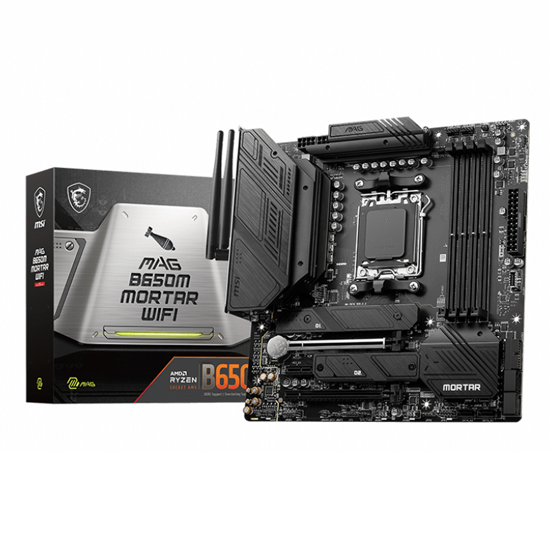 MBM-B650MMORTARWIFI.png MSI MAG B650M MORTAR WIFI AMD AM5 mATX Motherboard