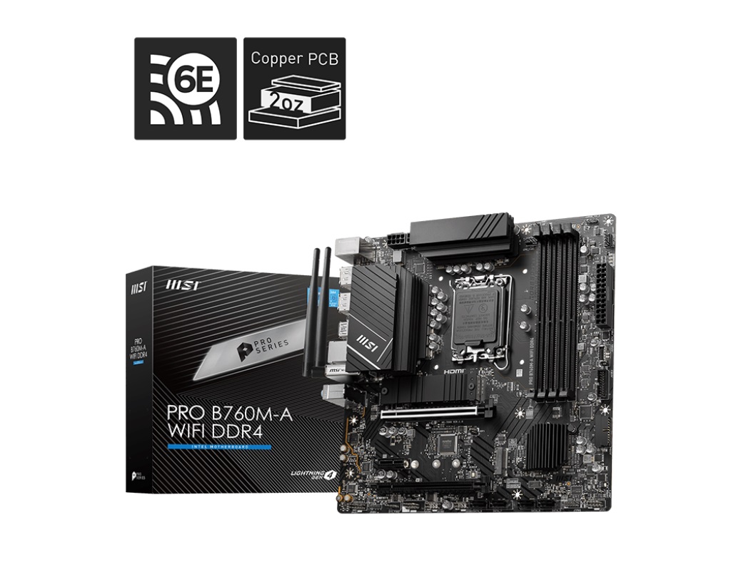 MBM-PROB760M-AWIFID4.jpg MSI PRO B760M-A WIFI DDR4 mATX Motherboard