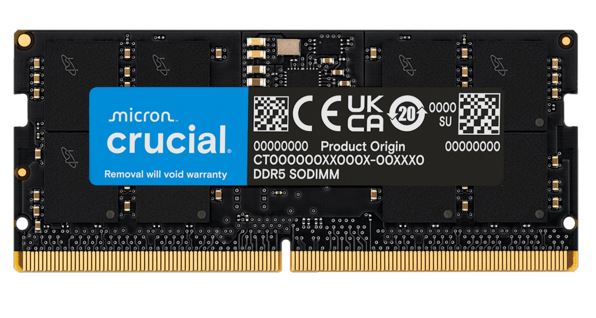 MECN5-1X16G56T.jpg Micron (Crucial) CT16G56C46S5T:H Crucial 16GB (1x16GB) DDR5 SODIMM 5600MHz CL46