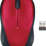 Logitech 910-003412 M235 Wireless Mouse Red Contoured design Glossy