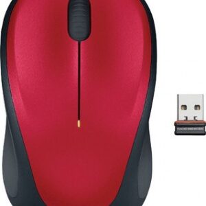 Logitech 910-003412 M235 Wireless Mouse Red Contoured design Glossy