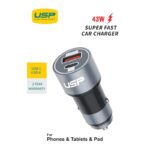 USP 6976552041645 43W Dual Port Car Charger (USB-C PD