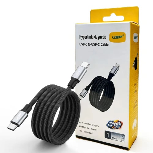 MPA-6976552044424.jpg USP 6976552044424 Braided HyperLink USB-C to USB-C (1M) Magnetic