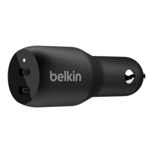 Belkin CCB002btBK BoostCharge Dual 36W USB-C Car Charger