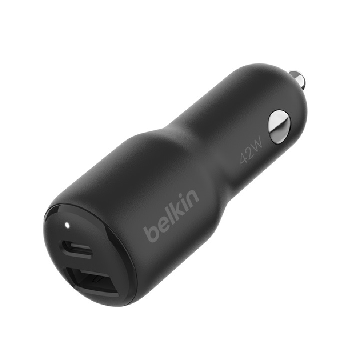 MPA-CCB005BTBK.jpg Belkin CCB005BTBK BoostCharge Dual 42W Car Charger - Black