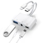 USP DPADAC35MM Lightning/USB-C to USB Adapter features a USB