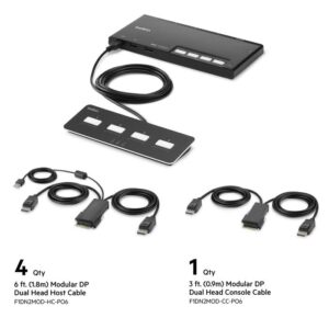 Belkin F1DN204MOD-PP-4 Cybersecurity and Secure KVM 4-Port Dual Head