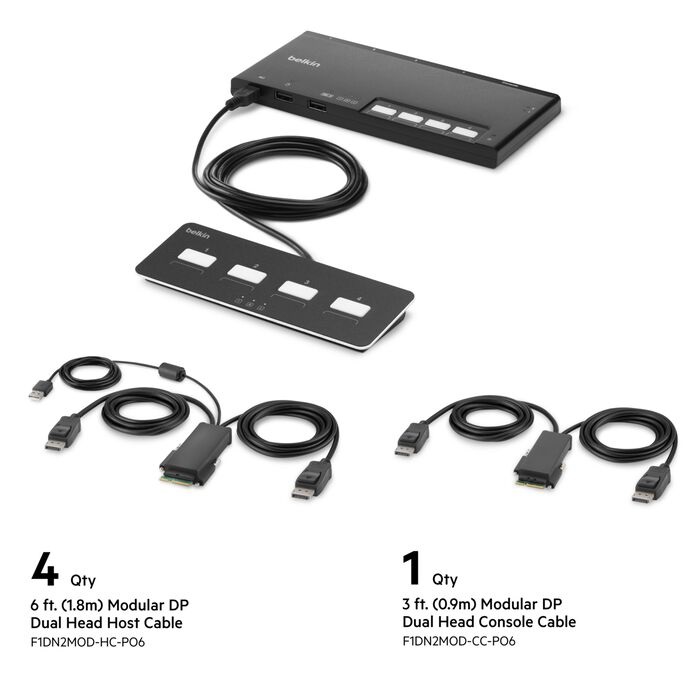 MPA-F1DN204MOD-PP-4.jpg Belkin F1DN204MOD-PP-4 Cybersecurity and Secure KVM 4-Port Dual Head