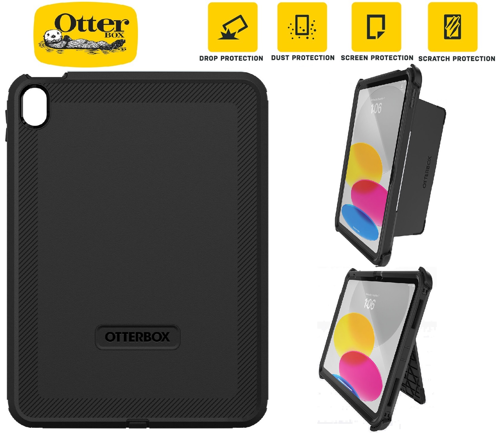 MPA-OB-AIP10.2P-DBLK.jpg Otterbox 77-89955 Rugged Defender Apple iPad (11") (A16) (11th