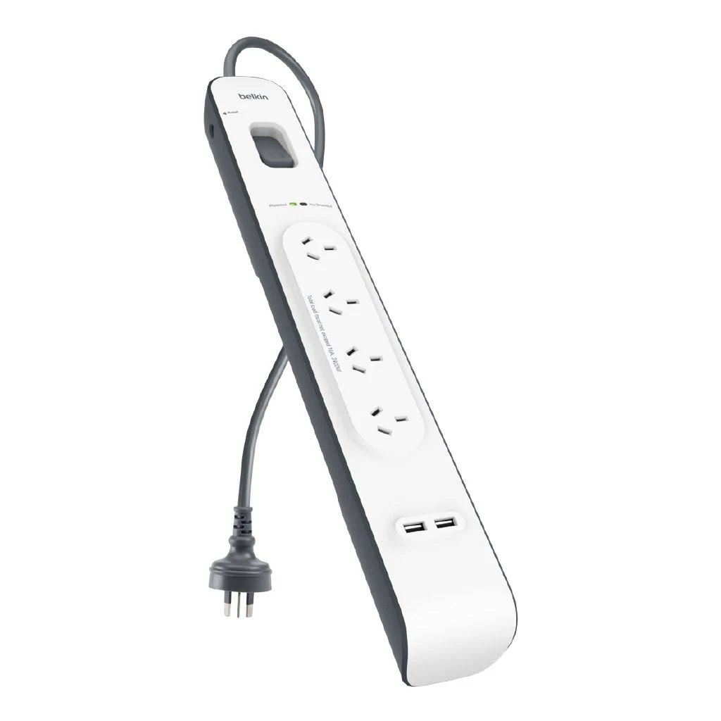 MPAB2.4AUSB4OSPS.jpg Belkin BSV401au2M SurgePlus 4-Outlet Surge Protector With Dual USB