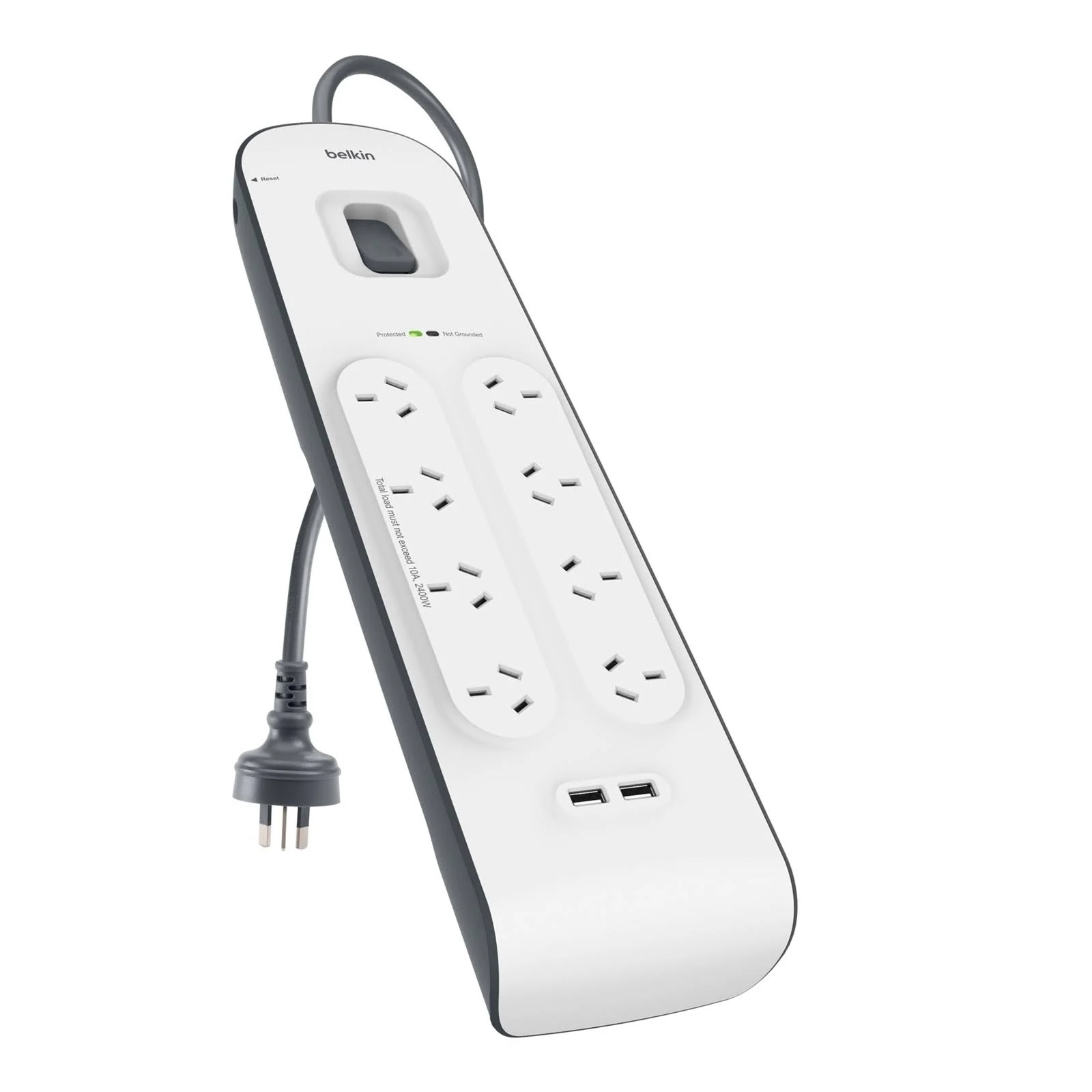 MPAB2.4AUSBC8OPS.jpg Belkin BSV804au2M SurgePlus 8-Outlet Surge Protector With Dual USB