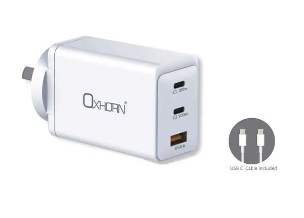 NAO-NB-PD100S.jpg Just You PC NB-PD100S Oxhorn Charger Accessories AC 100W GaN Type