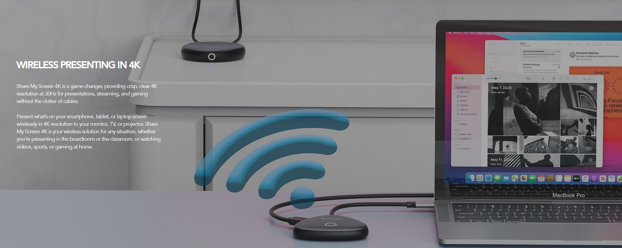 NAV-32147.jpg Verbatim 32147 4K Wireless USB-C HDMI Adapter Dongle -Share
