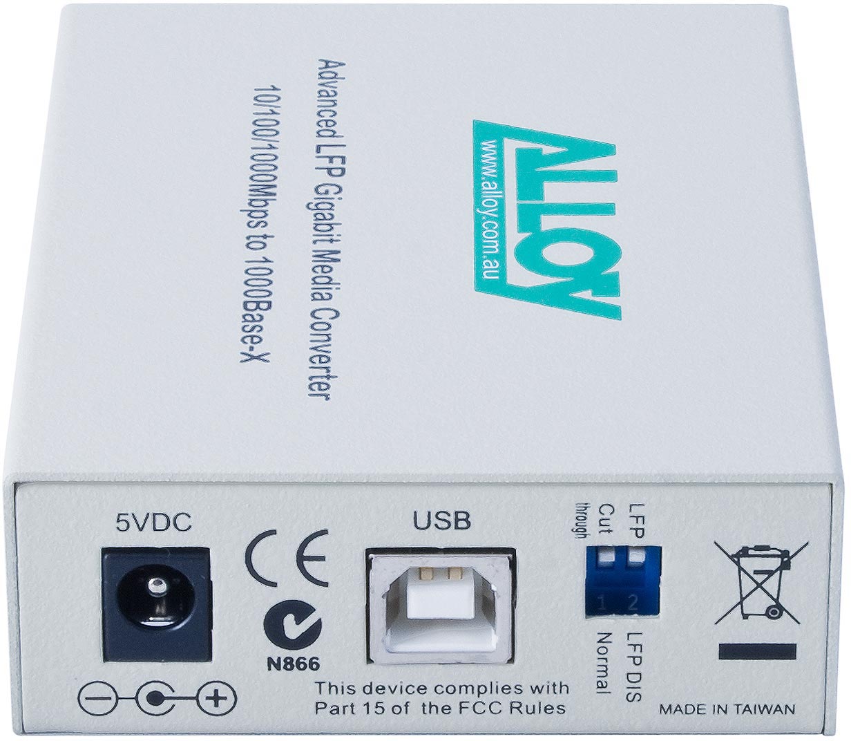 NHA-GCR2000ST.jpg Alloy GCR2000ST 10/100/1000Base-T to Gigabit Fibre (ST) Converter