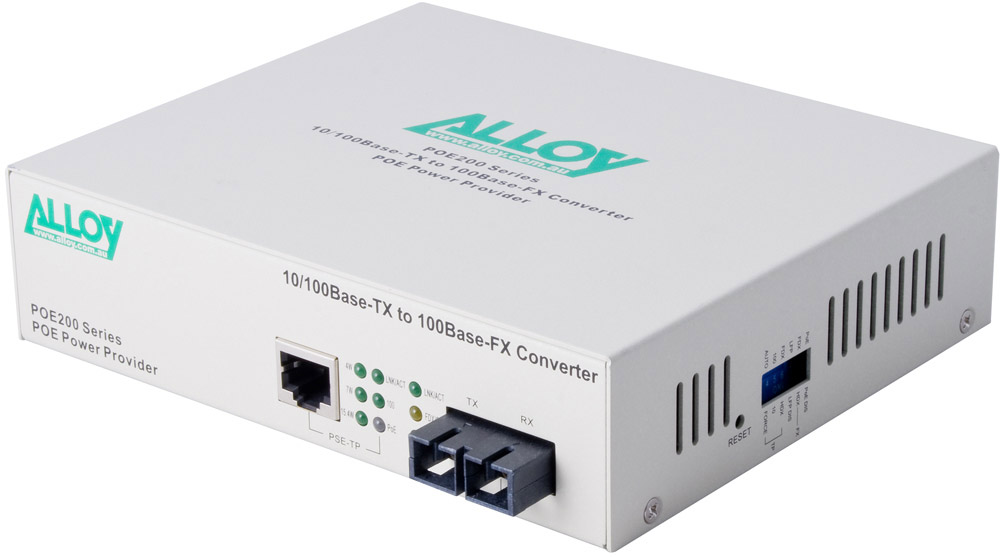 NHA-POE200SC.20.jpg Alloy POE200SC.20 10/100Base-TX to 100Base-FX Single Mode Fibre (SC)