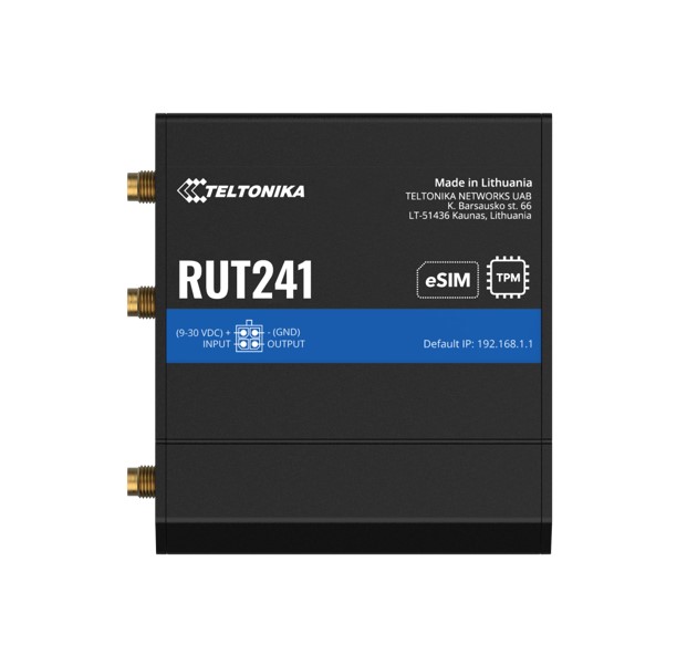 NHT-RUT241-ESIM.jpg Teltonika RUT241235000/RUT241265000 RUT241 eSIM™ Industrial 4G Router
