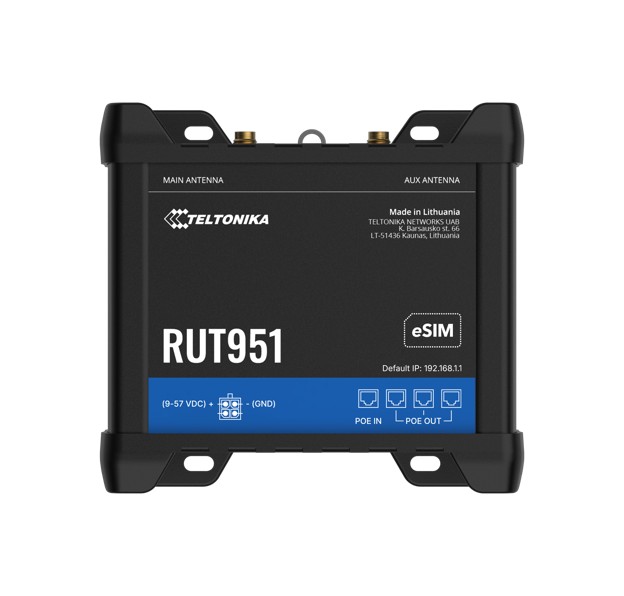 NHT-RUT951-POE.jpg Teltonika RUT951610R00 RUT951 Industrial PoE+ Cellular Router