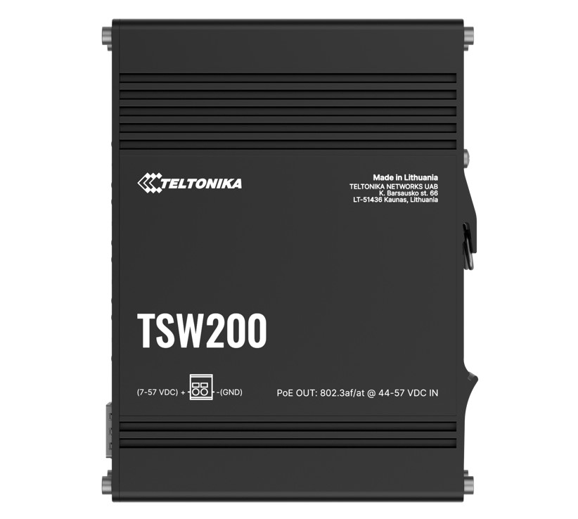 NHT-TSW200-DIN-RAIL.jpg Teltonika TSW2000000B0 TSW200 Industrial PoE+ Ethernet Switch