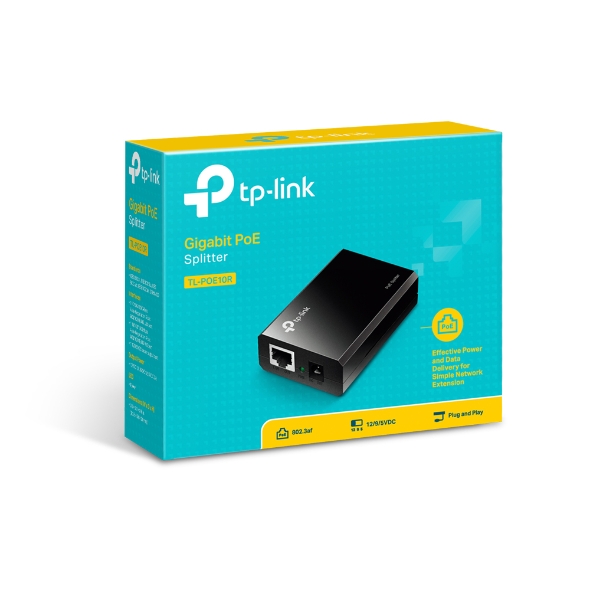 NHTL-POE10R.jpg TP-LINK POE10R Omada PoE Splitter 2xGbE Gigabit RJ45 Port