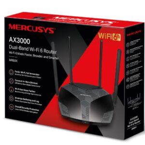 TP-LINK MR80X Mercusys AX3000 Dual-Band Wi-Fi 6 Router, Up