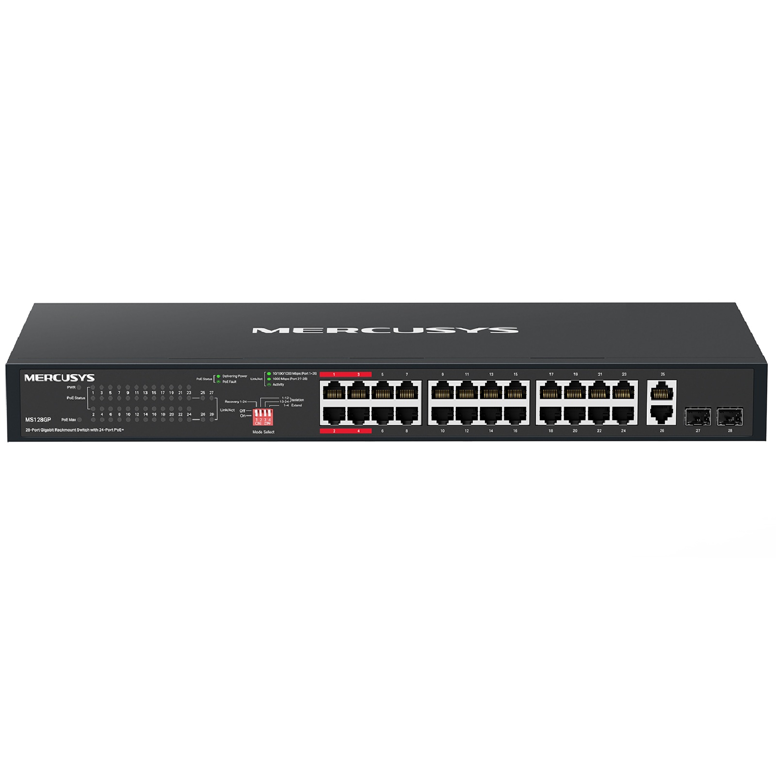 NWMS-MS128GP.jpg TP-LINK MS128GP Mercusys 28-Port Gigabit Rackmount Switch with 24-Port