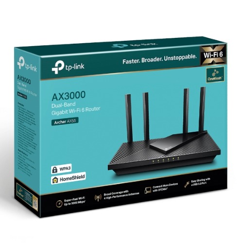 NWTL-ARCHERAX55.jpg TP-LINK Archer AX55 AX3000 Dual Band Gigabit Wi-Fi 6 Router