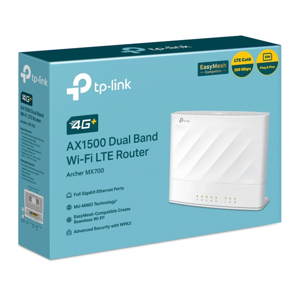 NWTL-ARCHERMX700.jpg TP-LINK Archer MX700 4G+ AX1500 Dual Band Wi-Fi LTE Router