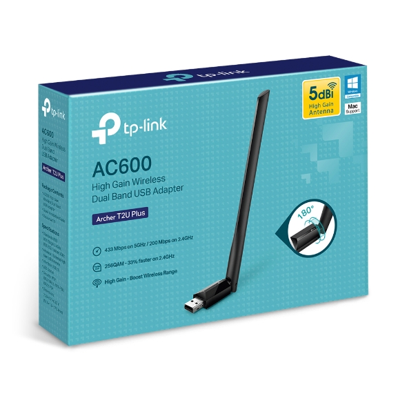 NWTL-ARCHERT2UPLUS.jpg TP-LINK Archer T2U Plus AC600 High Gain Wi-Fi Dual Band USB