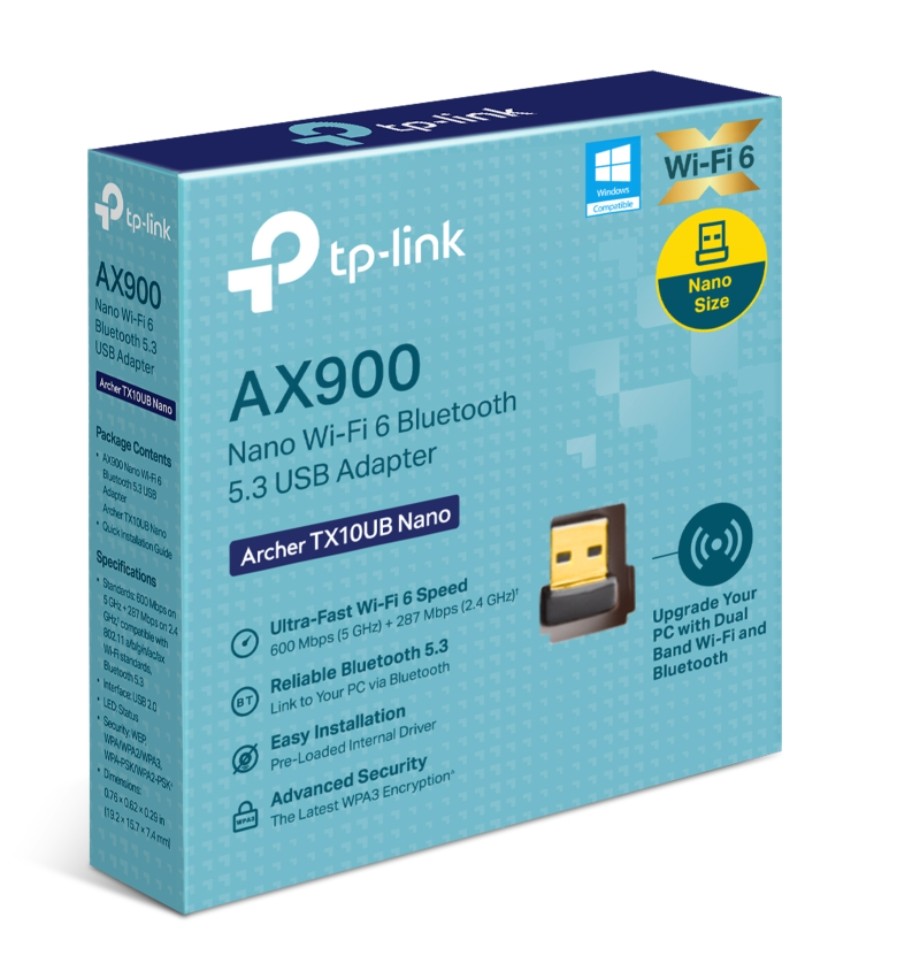 NWTL-ARCHERTX10UB-NANO.jpg TP-LINK Archer TX10UB Nano AX900 Nano Wi-Fi 6 Bluetooth 5.3 USB