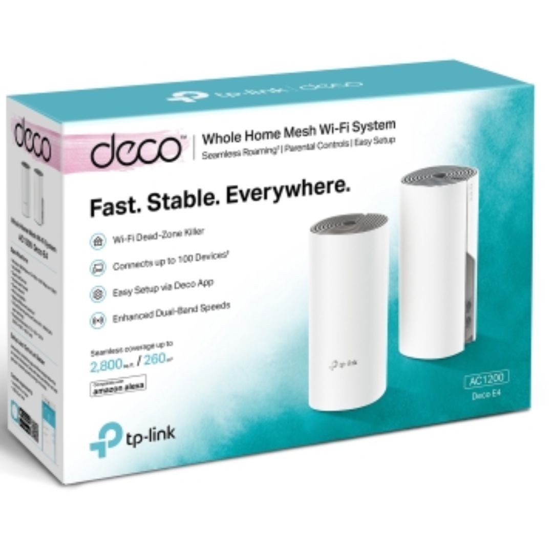 NWTL-DECOE4-2.jpg TP-LINK Deco E4(2-pack) AC1200 Whole Home Mesh Wi-Fi (2-Pack)