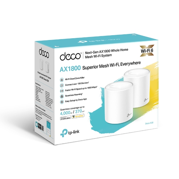 NWTL-DECOX20-2.jpg TP-LINK Deco X20(2-pack) AX1800 Whole Home Mesh Wi-Fi 6 System