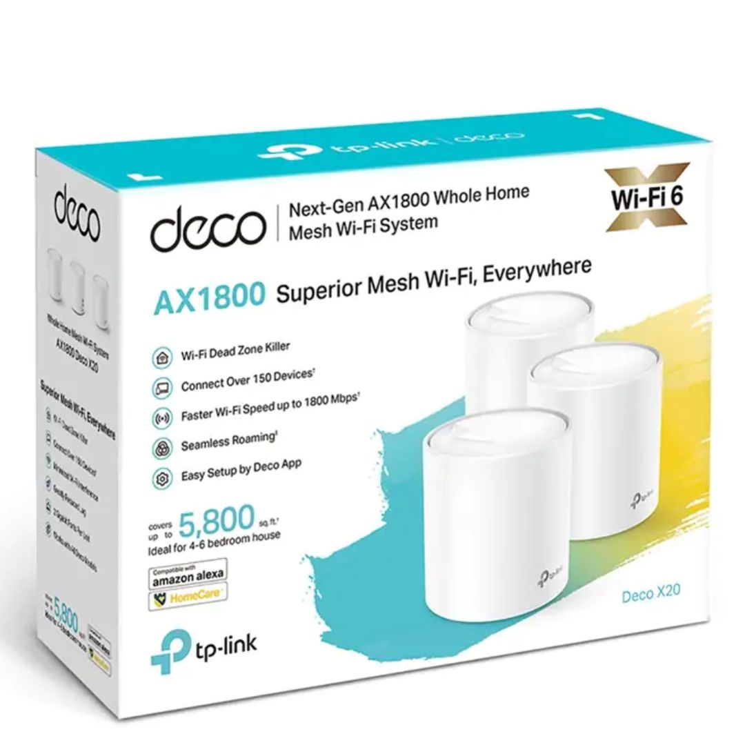 NWTL-DECOX20-3.jpg TP-LINK Deco X20(3-pack) AX1800 Whole Home Mesh Wi-Fi System