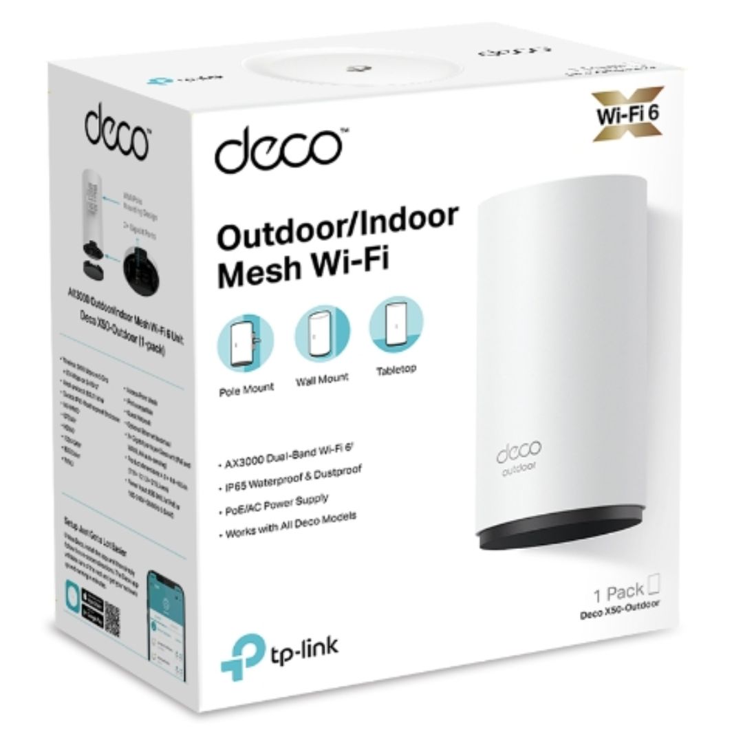 NWTL-DECOX50-OUTDOOR.jpg TP-LINK Deco X50-Outdoor(1-pack) AX3000 Outdoor / Indoor Whole Home Mesh