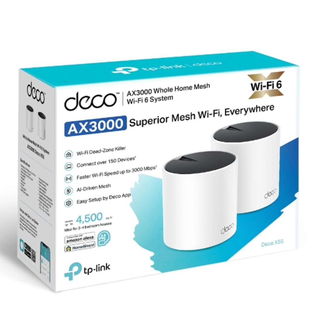 NWTL-DECOX55-2.jpg TP-LINK Deco X55(2-pack) AX3000 Whole Home Mesh WiFi 6 Router