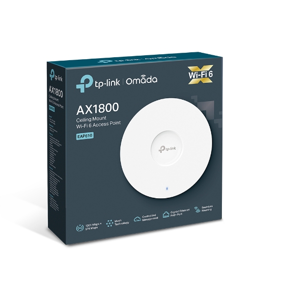 NWTL-EAP610.jpg TP-LINK EAP610 Omada AX1800 Wireless Dual Band Ceiling Mount