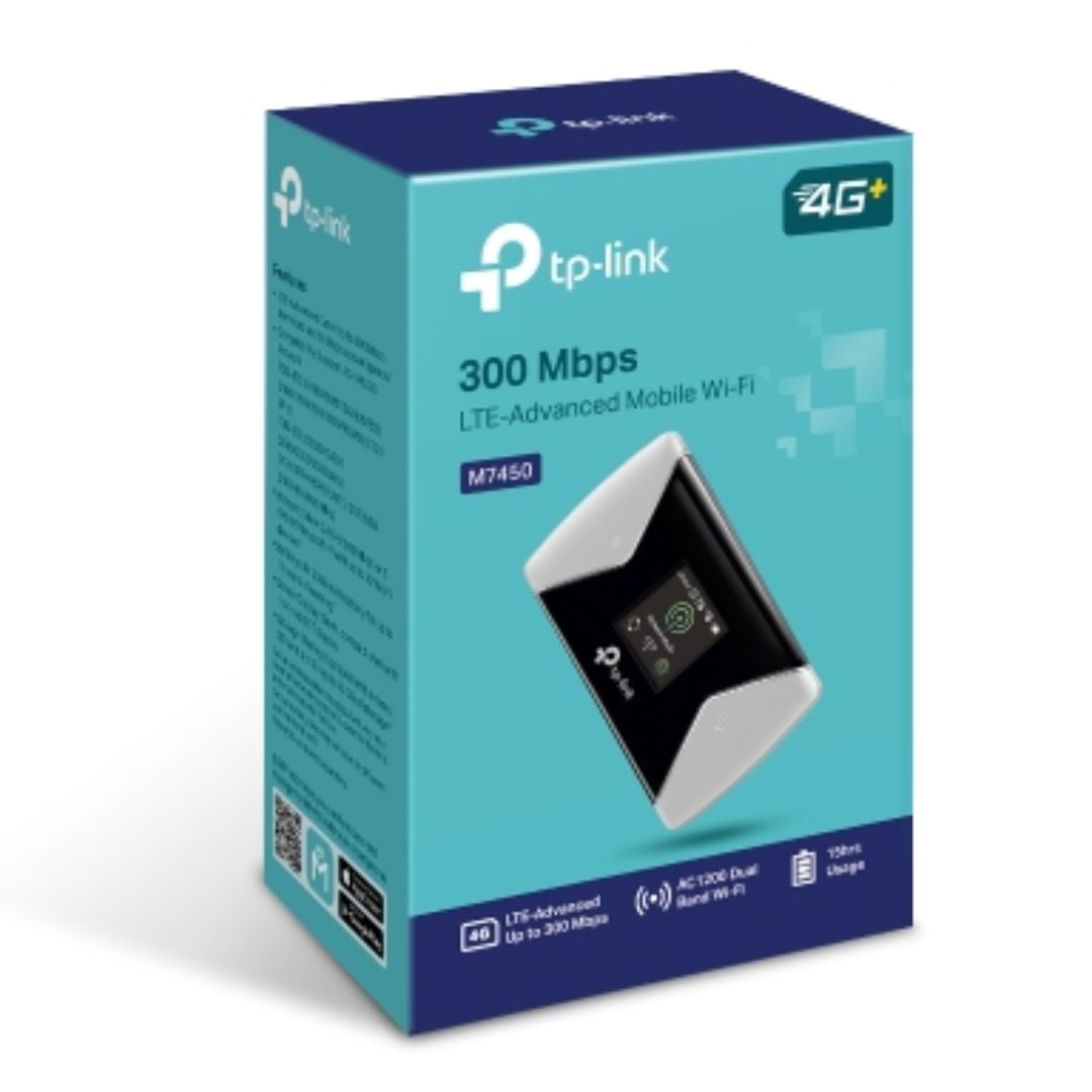 NWTL-M7450.jpg TP-LINK M7450 4G-LTE Mobile Wi-Fi 300Mbps DL 50Mbps UL