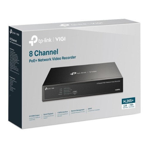 NWTL-NVR1008H-8P.jpg TP-LINK VIGI NVR1008H-8P 8 Channel PoE+ Network Video Recorder