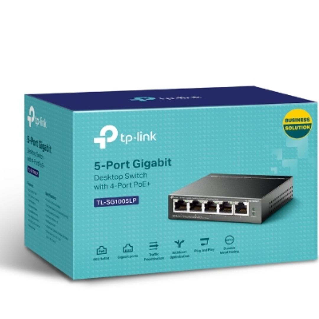 NWTL-SG1005LP.jpg TP-LINK TL-SG1005LP 5-Port Gigabit Desktop Switch with 4-Port PoE+