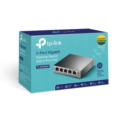 NWTL-SG1005P.jpg TP-LINK TL-SG1005P (CH) 5-Port Gigabit Desktop Switch with 4-Port