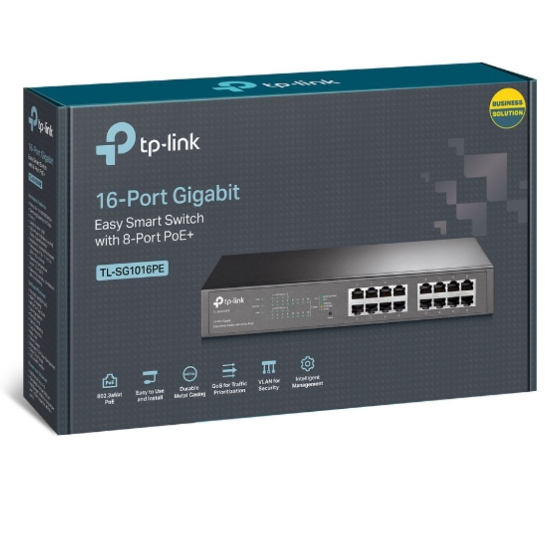 NWTL-SG1016PE.jpg TP-LINK TL-SG1016PE 16-Port Gigabit Easy Smart Switch 8-Port PoE+