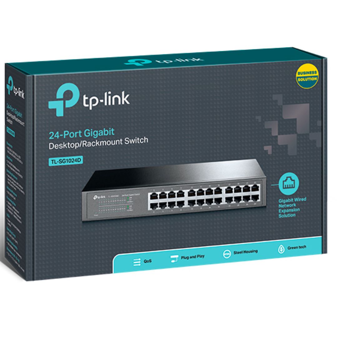 NWTL-SG1024D.jpg TP-LINK TL-SG1024D 24-Port Gigabit Desktop/Rackmount Unmanaged Switch