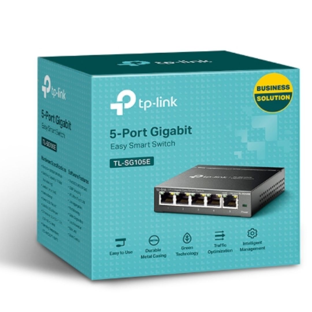 NWTL-SG105E.jpg TP-LINK TL-SG105E 5-Port Gigabit Desktop Easy Smart Switch