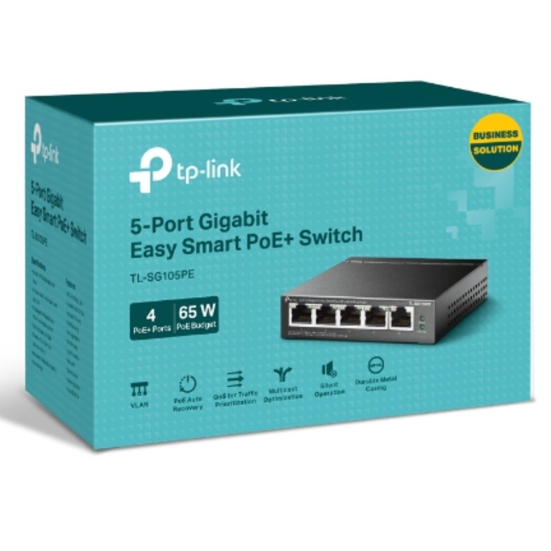 NWTL-SG105PE.jpg TP-LINK TL-SG105PE 5-Port Gigabit Easy Smart Switch with 4-Port