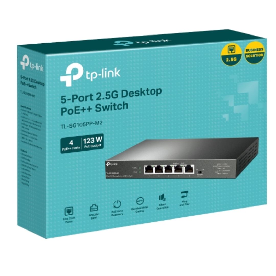 NWTL-SG105PP-M2.jpg TP-LINK TL-SG105PP-M2 5-Port 2.5G Desktop Switch with 4-Port PoE++