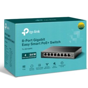 TP-LINK TL-SG108PE 8-Port Gigabit Easy Smart Switch with 4-Port